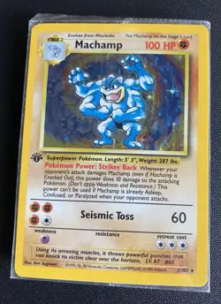 Pokemon TCG Machamp Holo 1st Edition Base Set Holo Card 8/102 Sealed LP+ - Image 3