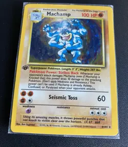 Pokemon TCG Machamp Holo 1st Edition Base Set Holo Card 8/102 Sealed LP+ - Image 5