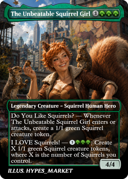 The Unbeatable Squirrel Girl Proxy Card with Custom Fantasy Art - Image 1