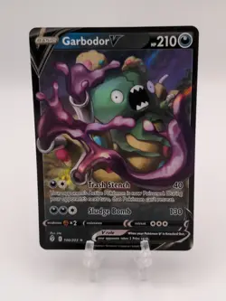 Pokemon Card - Garbodor V - 100/203 - SWSH Evolving Skies - Half Art Card | NM/M - Image 1