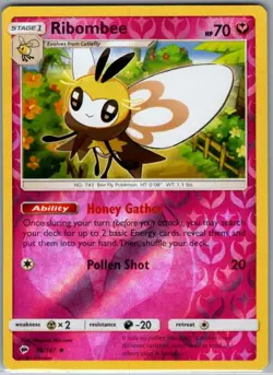 Ribombee 96/147 Reverse Holo SM - Burning Shadows - Pokemon Card - NM - Image 1