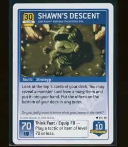 Maplestory iTCG NPC Heroes - Shawn's Descent 54/60 Tactic Card - WOTC 2008 - Image 1