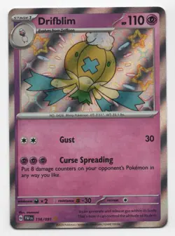 Pokemon TCG Paldean Fates Drifblim 156/091 Shiny Rare Holo - Image 1