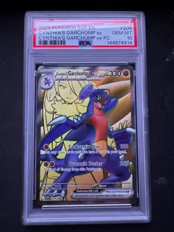 2025 Pokemon SVP Cynthia’s Garchomp EX Black Star Promo #204 PSA 10 - Image 1