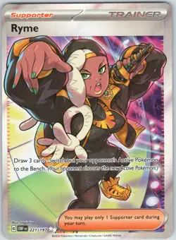Ryme 221/197 Ultra Rare Obsidian Flames Pokemon Holo NM - Image 1