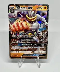 Pokemon TCG Machamp GX 64/147 SM Burning Shadows Holo Ultra Rare Stage 2 HP250 - Image 1