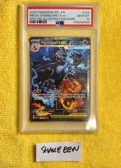 Mega Charizard X Ex 125/094 Phantasmal Flames PSA 10 Gem Mint Pokemon - Image 1
