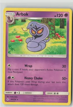 Arbok 63/214 Rare Unbroken Bonds Pokemon Near Mint - Image 1