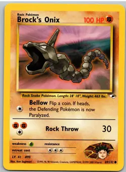 Brock's Onix 69/132 Common Gym Heroes Pokemon Unlimited NM - Image 1