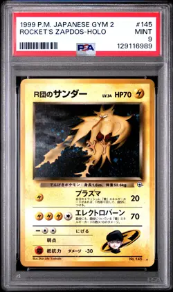 1999 POKEMON JAPANESE GYM 2 #145 ROCKET'S ZAPDOS-HOLO PSA 9 - Image 1