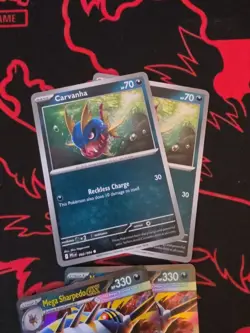 x2 Mega Sharpedo Ex & x4 Carvanha - Phantasmal Flames - Pokemon Evo Line Playset - Image 2