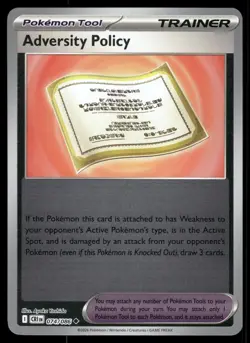 Adversity Policy 074/086 Uncommon Chaos Rising Pokemon Reverse Holo Near Mint - Image 1
