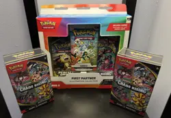 This lot includes 3 factory-sealed Pokemon TCG products: 2 Mega Evolution—Chaos - Image 1
