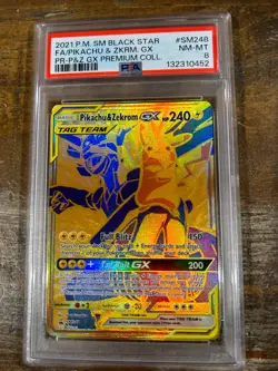 POKEMON 2021 Promo Premium Coll Full Art PIKACHU ZEKROM GX #SM248 PSA 8 RARE 2 - Image 1