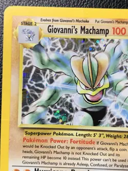 Giovanni's Machamp 6/132 Gym Challenge Holo Pokemon TCG Vintage WOTC MP - Image 2