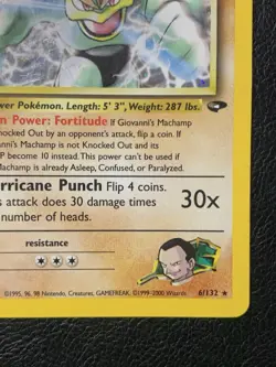 Giovanni's Machamp 6/132 Gym Challenge Holo Pokemon TCG Vintage WOTC MP - Image 4