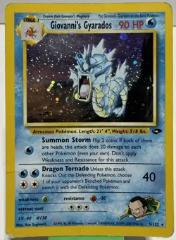 Pokemon TCG: Giovanni's Gyarados 5/132 - Gym Challenge - Holo Rare - HP Damage - Image 1