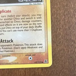 Pokemon TCG Ditto (Geodude) EX Delta Species 62/113 Reverse Holo Basic 60 HP EN - Image 3