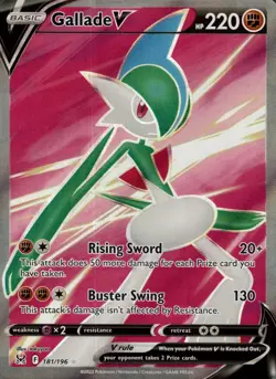Gallade V 181/196 Ultra Rare Lost Origin Pokemon Holo Near Mint - Image 1