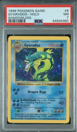 Gyarados Pokemon Base Set 6/102 Shadowless - PSA 7 Near Mint - Image 1