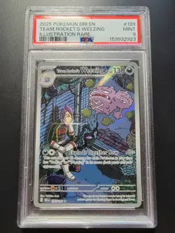 2025 POKEMON DESTINED RIVALS ILLUSTRATION RARE #199 TEAM ROCKET'S WEEZING PSA 9 - Image 1