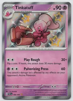 Tinkatuff 166/091 Shiny Rare Paldean Fates Pokemon Near Mint - Image 1