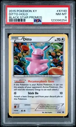 2015 POKEMON XY BLACK STAR PROMOS #XY40 DITTO-HOLO PSA 8 - Image 1