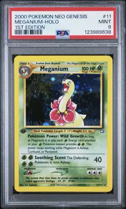 2000 MEGANIUM NEO GENESIS HOLO 1ST EDITION #11 PSA 9 MINT POKEMON - Image 1