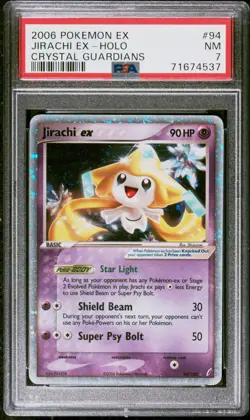 JIRACHI EX HOLO 94/100 CRYSTAL GUARDIANS POKEMON PSA 7 - Image 1