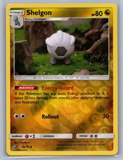 Reverse Holo Shelgon 43/70 Uncommon Dragon Majesty Pokemon NM - Image 1