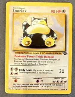WOTC Pokemon TCG Snorlax 27/64 Jungle Unlimited Rare 1999 Regular English - Image 1