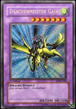 Yu-Gi-Oh! Drachenmeister Gaia LOB-G102 1.Edition Secret Rare [GD-EX] | DE 2002 - Image 1