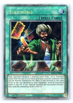 LP Reasoning - RA01-EN052 - Quarter Century Secret Rare - 1st Edition Yugioh - Image 1