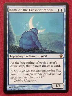 Magic The Gathering SAVIORS OF KAMIGAWA KAMI OF THE CRESCENT MOON blue card MTG - Image 1