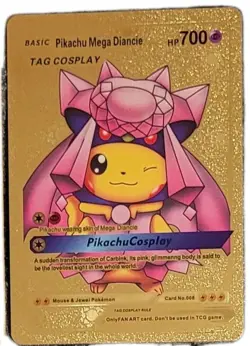 6x Pikachu Cosplay Gold Foil Fan Art Pokemon Cards Set - Custom Collector Lot NM - Image 5