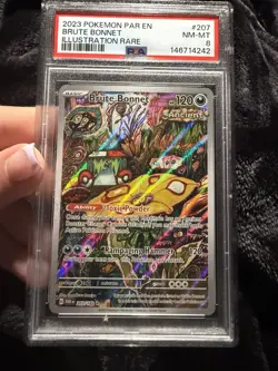 2023 Pokemon Par En Brute Bonnet Illustration Rare NM-MT PSA 8 Card - Image 1