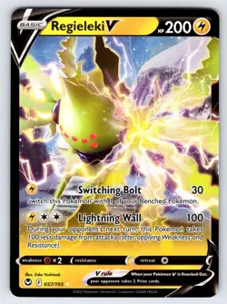 Regieleki V 057/195 2022 Silver Tempest Pokemon Card TCG Ultra Rare Full Art Nm - Image 1