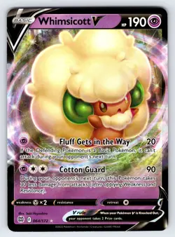 Whimsicott V 064/172 2022 Brilliant Stars Pokemon Card TCG Full Art Nintendo Nm - Image 1