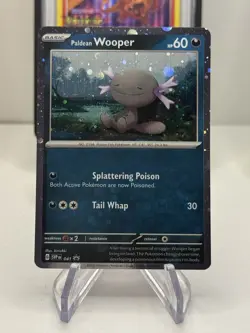 Pokemon Paldean Wooper Obsidian Flames Cosmos Holo Promo Card 041 NM HD SWIRL! - Image 1
