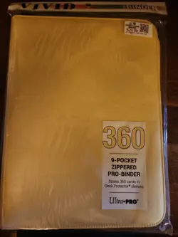 ultra pro Zipper vivid binder 360 cards 9 Pocket Yellow NEW SEALED - Image 1