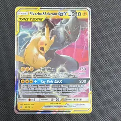 Pokemon TCG Pikachu & Zekrom GX TAG TEAM 33/181 SM-Team Up UR Holo EN 240HP - Image 1