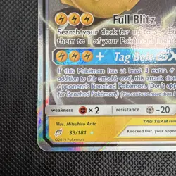 Pokemon TCG Pikachu & Zekrom GX TAG TEAM 33/181 SM-Team Up UR Holo EN 240HP - Image 2