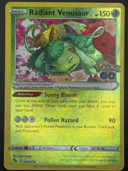 Radiant Venusaur Pokemon GO 004/078 Radiant Rare PTCG NM - Image 1