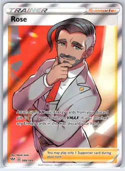 Rose 189/189 Ultra Rare Darkness Ablaze Pokemon Holo Near Mint - Image 1