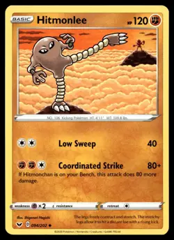 HITMONLEE 094/202 UNCOMMON SWORD & SHIELD POKEMON - Image 1