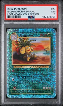 2002 POKEMON LEGENDARY COLLECTION #23 EXEGGUTOR-REVERSE FOIL PSA 7 - Image 1