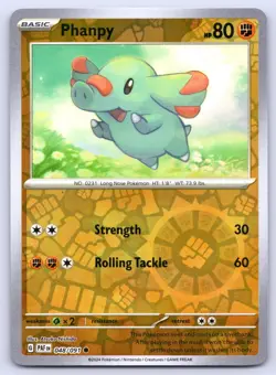 Phanpy 048/091 Common Paldean Fates Pokemon Reverse Holo NM - Image 1