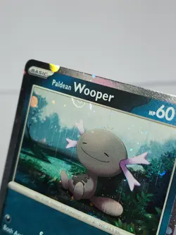 Pokemon Paldean Wooper SVP 041 - Black Star Cosmo Holo Rare - HD SWIRL ERROR #1 - Image 2