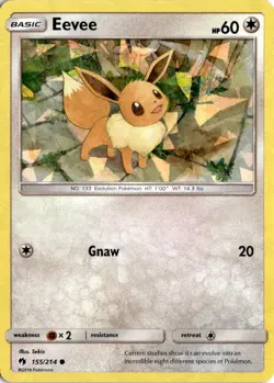 EEVEE (LET'S PLAY) (CRACKED ICE HOLO) 155/214 HOLO DECK EXCLUSIVES POKEMON LP - Image 1