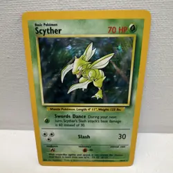 Pokemon TCG Scyther 10/64 Jungle Holo Rare Unlimited 70HP No Symbol Error - Image 1